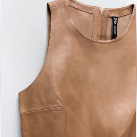 Zara real leather top - Picture 2 of 4